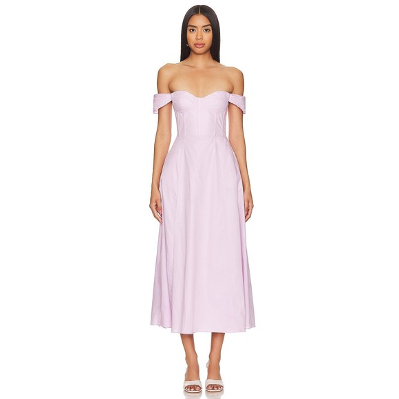 Like new Bardot x REVOLVE Magdelena Midi Dress in Lilac corset cottage flowy